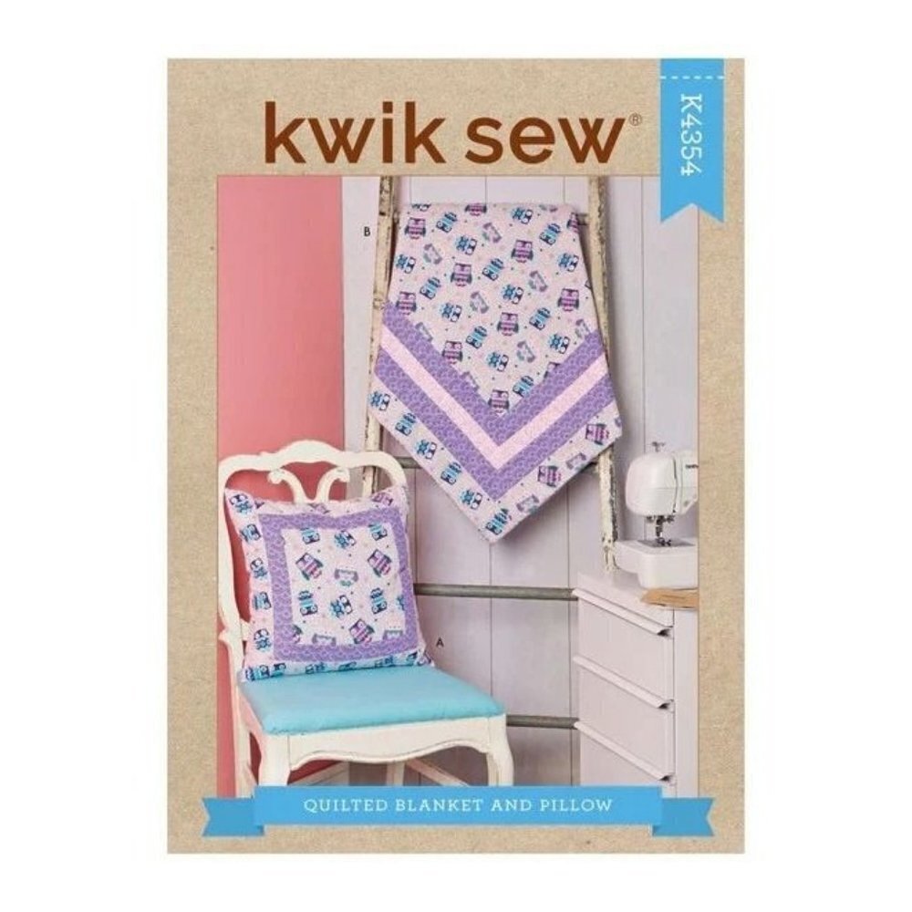 Kwik Sew Sewing Pattern 4354 Quilted Blanket‎ Pillow